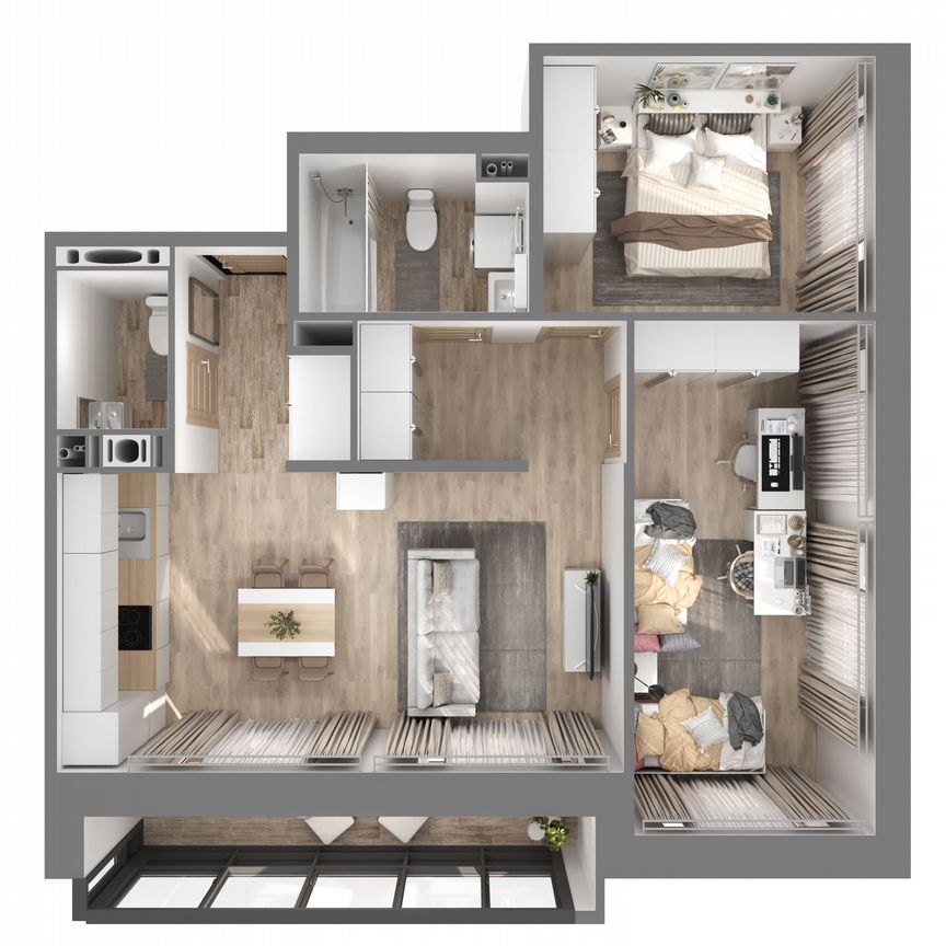2-к. квартира, 62,5 м², 3/23 эт.
