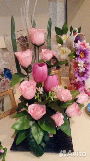 Интерьерные композиции из искусственных цветов