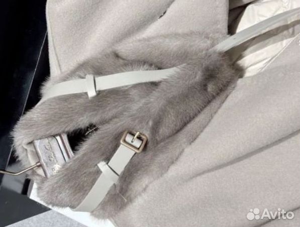 Тёплое кашемировое пальто с норкой FAL4634