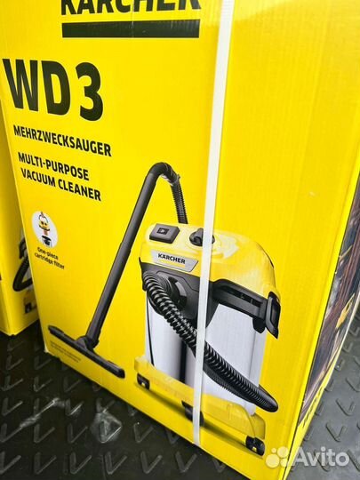 Пылесос новый/гарантия Karcher wd 3 с разеткой