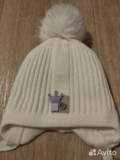 Шапка зимняя для девочки от 0 до 6 месяцев