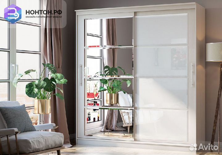 Шкаф-купе Элегант-7 сандал светлый