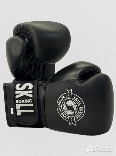 Боксерские перчатки skill boxing 16 унций черные