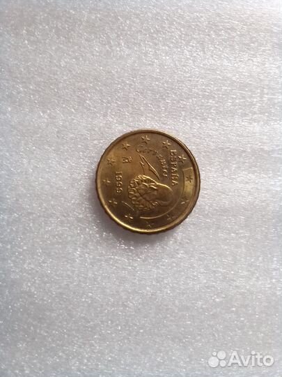 Монета 10 евро центов, 1999 г., Сервантес, Испания