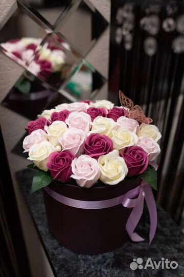 Розы из мыла Мыльные цветы Подарок на 8 марта