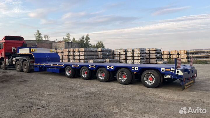 Полуприцеп трал (тяжеловоз) Авиком 98715-04 низкорамный раздвижной, 2023