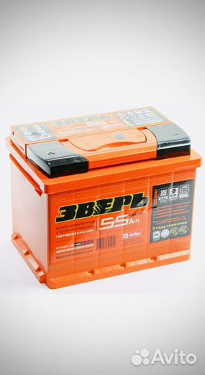 Акб Зверь 55Ач 600А (гибридная) технология
