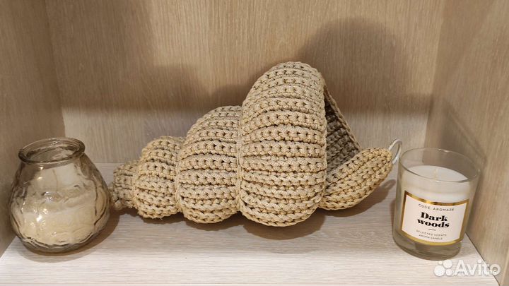 Кашпо вязаное ракушка подвесное