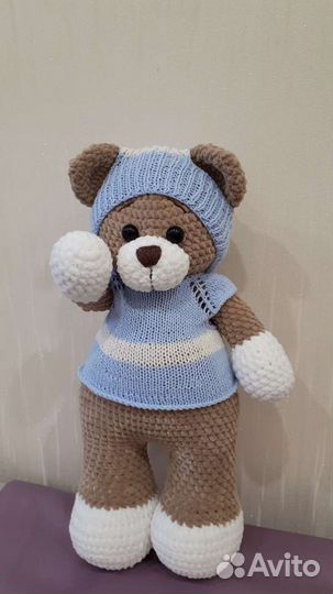 Медвежонок плюшевый большой 46 см. Ручная работа