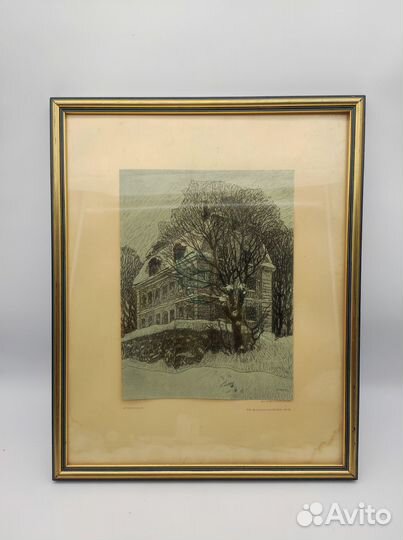 Картина Офорт 1916 г., размер 45*33 см. картон,р