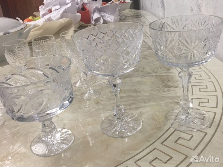 Хрустальные креманки на ножке