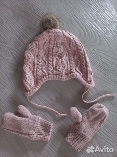 Комплект шапка, варежки hm