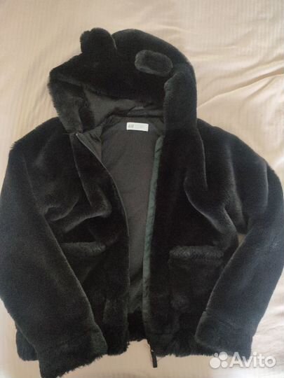 Куртка меховая для девочки H&M, 146-152