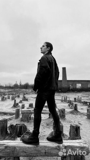 Кожаная винтажная куртка В стиле 