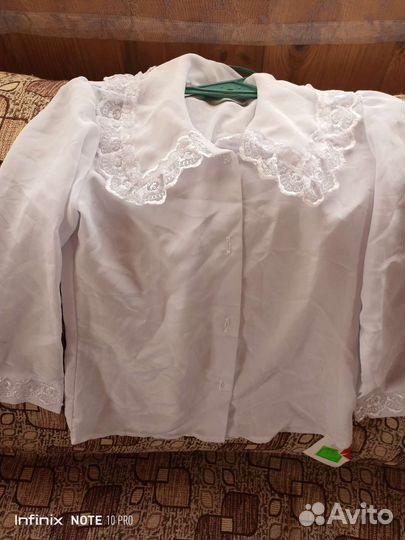 Блузка белая для девочки 134