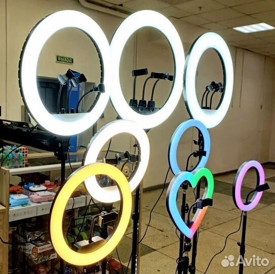 Кольцевые лампы с штативом