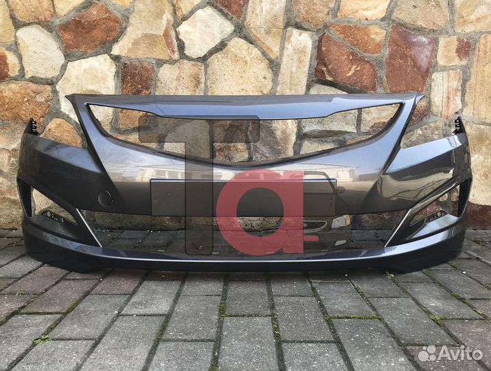 Темно-серый бампер Солярис 2014-2016
