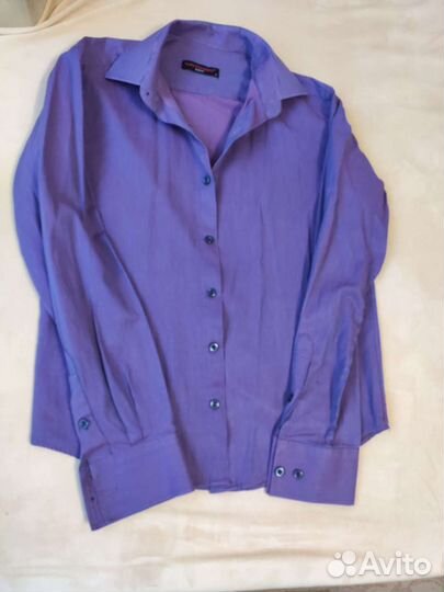 Рубашка мужская фиолетовая 48 размер (М)