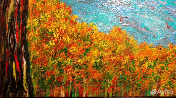 Картина в интерьер на холсте 80х60 см, акрил+масло