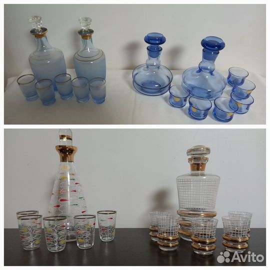 Наборы Штофы и графины чешское стекло