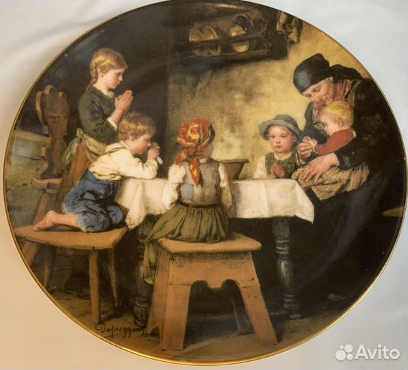 Фарфоровая Настенная тарелка. Винтаж. Европа