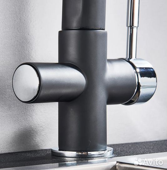 Смеситель фильтр для кухни гибкий силикон кнопка