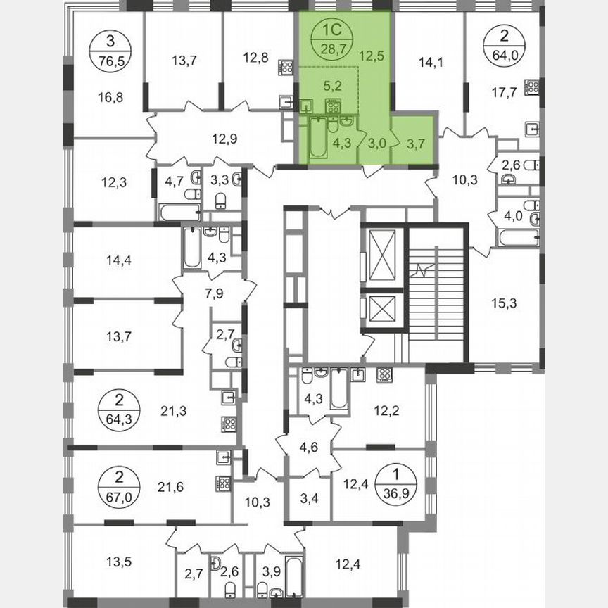 Квартира-студия, 28,7 м², 9/17 эт.