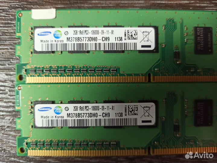 DDR3 2Gb, DDR3 4Gb (KIT 2Gbx2) Kingstone, Samsung