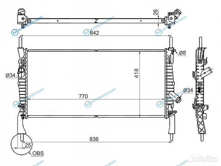 SG-FD0006-06-1 Радиатор ford transit 2.2TD2.32.4TD