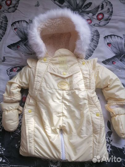 Комбинезон трансформер зимний на овчине 74