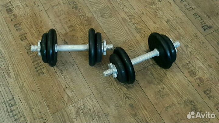 Гантели наборные 2 по 9 кг обрезиненные
