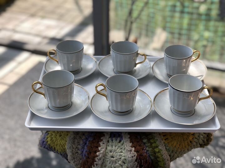 Кофейный сервиз СССР фарфор кофейные чашки