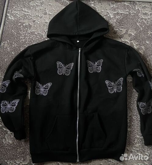 Зип худи со стразами