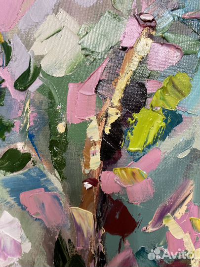 Картина маслом ''Цветение вишни