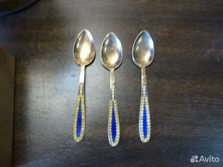 Чайные ложки. Серебро. Мельхиор