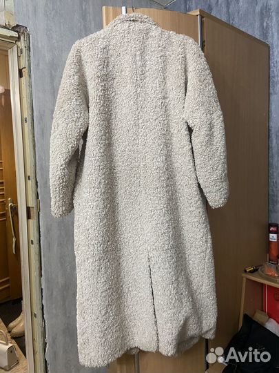 Шуба из эко меха белая длинная