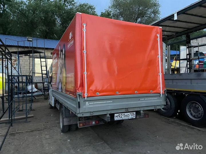 Тент с рекламой на газель