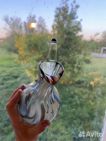 Кувшин ваза гутное цветное стекло 1950 СССР