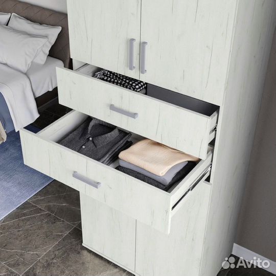 Шкаф Нельсон шк 05 80 на 220 дуб крафт белый