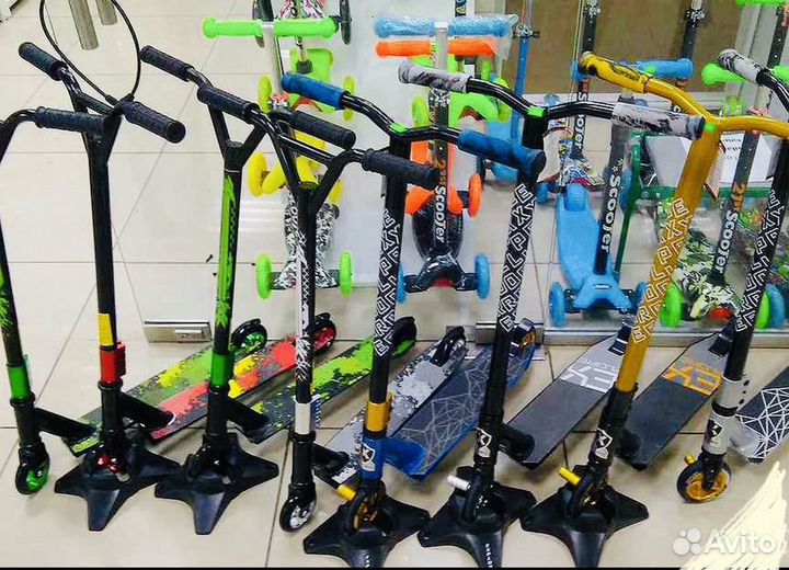 Трюковой самокат. Городской. Ассортимент