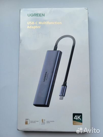 Док-станция Ugreen Type-C 6-в-1 hdmi 4K 60гц