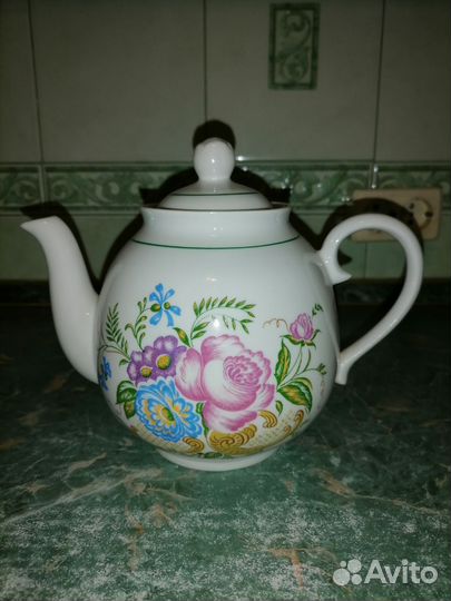 Чайник заварочный, фарфор, 1 литр (тфз)