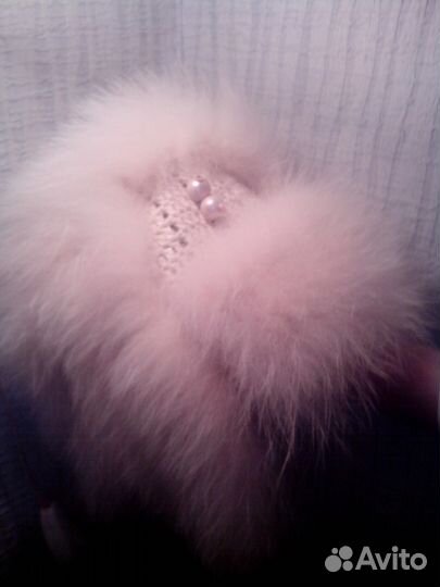 Продам шапку шерсть с песцом -ручная работа