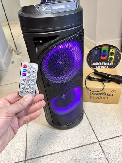 Мощная блютуз колонка портативная караоке\микрофон