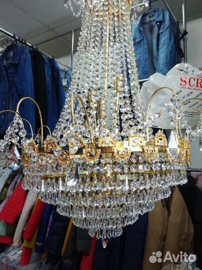 Люстра хрустальная Чехословакия огромная