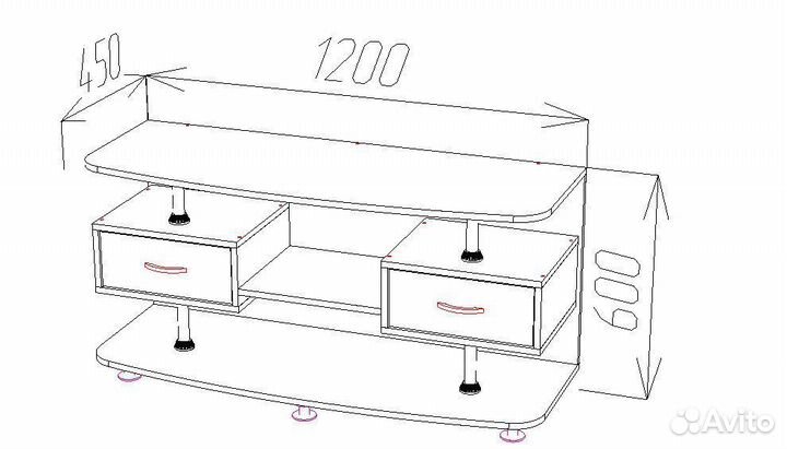 Тумба телевизионная тв-12