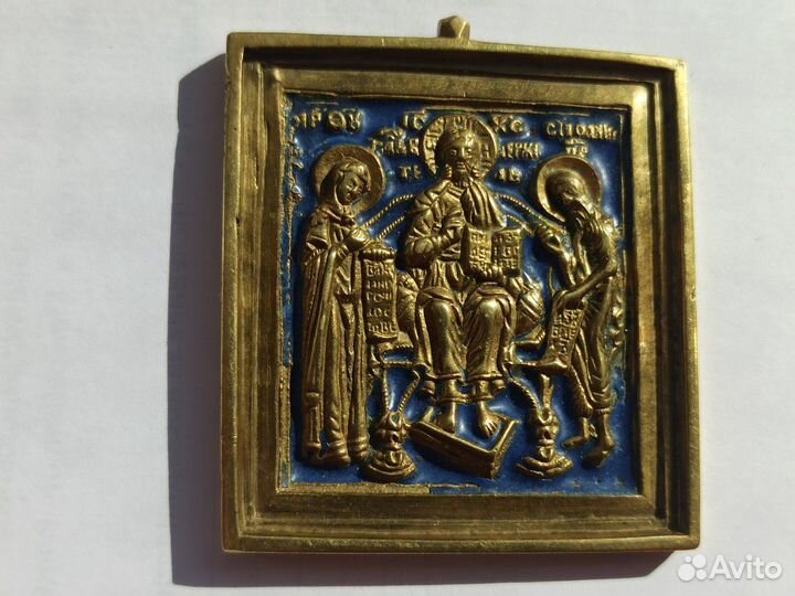 Икона вершковая Деисус