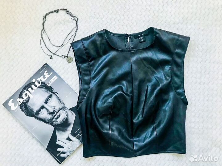 Кожаный топ женский 40 размер