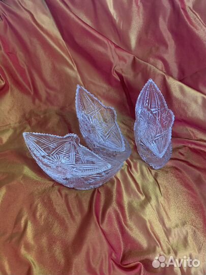 Хрусталь: ладьи, салатники,конфетницы, подсвечник