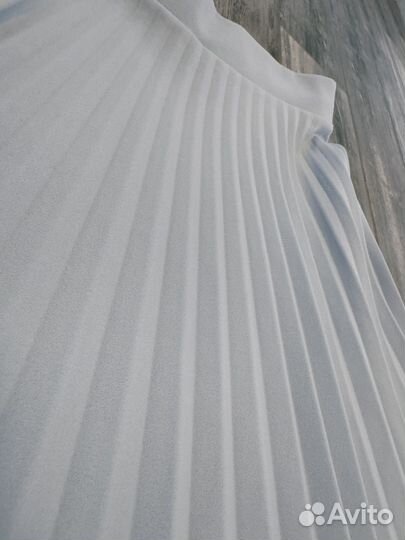 Юбка женская плиссе миди голубая